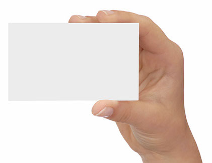Hand holding an attractive business card